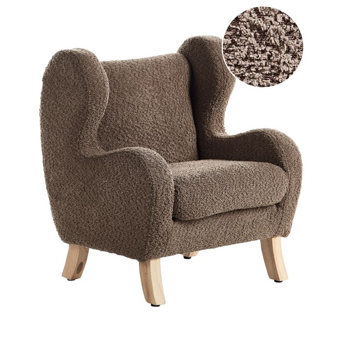 Kids Boucle Armchair Brown FARUM