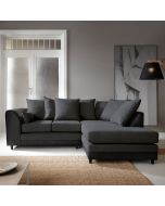 Linacre Corner Sofa - Right Arm Black and Charcoal
