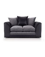 Aruba Black and Grey Fabric 2 Seater Sofa