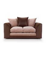 Aruba Brown and Beige Fabric 2 Seater Sofa