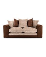 Aruba Brown and Beige Fabric 3 Seater Sofa