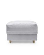 Chic Velvet Footstool - Light Grey