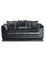 Arabia Crushed Velvet 3 Seater Sofa - Black