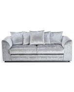 Arabia Crushed Velvet 3 Seater Sofa - Silver