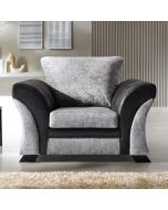Lloyd Crushed Chenille Armchair - Black and Grey
