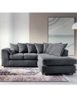 Jasmine Jumbo Cord Corner Sofa - Right Arm Grey