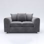 DELANO Plush Velvet 2 Seater Scatterback Sofa - Dark Grey