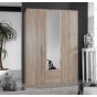 Amigo 3 Door 2 Drawer Mirrored Wardrobe - Oak