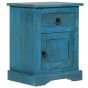 Bedside Table Solid Mango Wood 40x30x50cm Blue