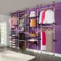 Telescopic Wardrobe System with Rods Aluminium Silver Black - Guoxi