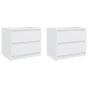 Bed Cabinets 2 pcs White 50x39x43.5cm Engineered Wood