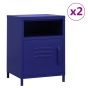 Nightstands 2 pcs Navy Blue 35x35x51cm Steel - Geile