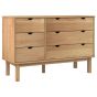 Oak Finish Chest of Drawers - LISTOWEL Large Chest  6 Drawers  Double Chest