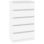 White Chest of Drawers - LICHFIELD Medium Chest  5 Drawers