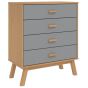 Oak Finish Chest of Drawers - GORDON Medium Chest  4 Drawers