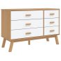 Oak Finish Chest of Drawers - BALDO Large Chest  6 Drawers