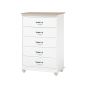 5 Drawer Chest White SHARON