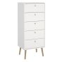 White Chest of Drawers - COBALT Tallboy Medium Chest  5 Drawers