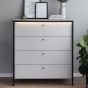 Grey Chest of Drawers - GUARDA I Medium Chest  4 Drawers