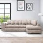 LORVANI Fabric Large 5 Seater L Shaped Scatterback Corner Sofa - Beige, Right Hand Facing
