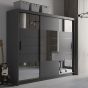 Kinross ii Sliding Door Squares Design 250cm Mirror Wardrobe - Graphite