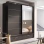 Wardrobe - CRESTLINE 2 Door Sliding Wardrobe Black 200cm