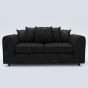 LORVANI Fabric 3 Seater Scatterback Sofa - Black