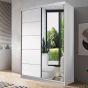 Pleasant 05 Sliding Door Wardrobe 120cm in White Matt