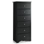 Black Chest of Drawers - KEYNES Tallboy Large Chest  6 Drawers