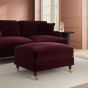 PAYTON Velvet Large Footstool - Burgundy