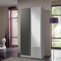 Husam 2 Door Mirrored Wardrobe - Grey