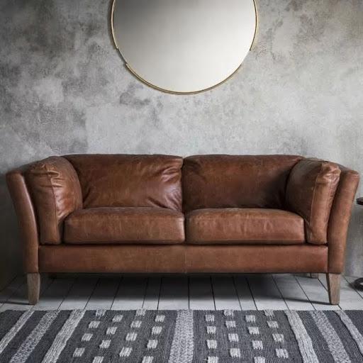 Timeless Tan Leather Sofa